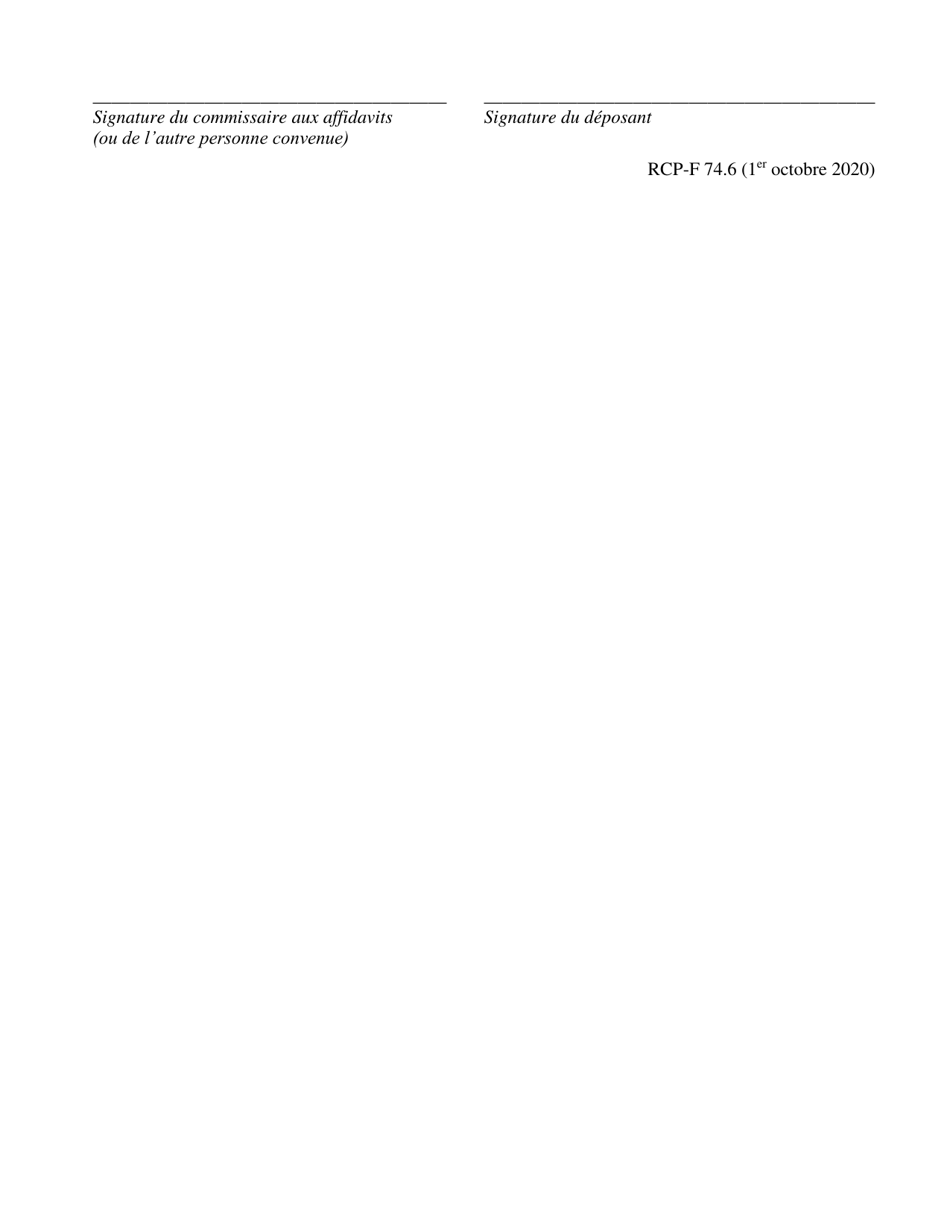 Forme 74.6 Affidavit De Signification Dun Avis - Ontario, Canada (French), Page 3
