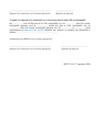 Forme 74.43 Affidavit Attestant Les Comptes De La Succession - Ontario, Canada (French), Page 2