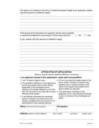 Form 74.4.1 Application for Certificate of Appointment of Estate Trustee With a Will (Individual Applicant) Limited to the Assets Referred to in the Will - Ontario, Canada, Page 3