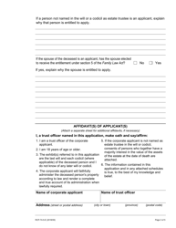 Form 74.5 Application for Certificate of Appointment of Estate Trustee With a Will (Corporate Applicant) - Ontario, Canada, Page 3