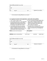 Form 74.5 Application for Certificate of Appointment of Estate Trustee With a Will (Corporate Applicant) - Ontario, Canada, Page 4