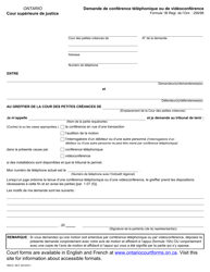 Document preview: Forme 1B Demande De Conference Telephonique Ou De Videoconference - Ontario, Canada (French)