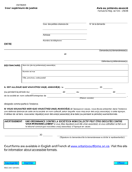 Document preview: Forme 5A Avis Au Pretendu Associe - Ontario, Canada (French)