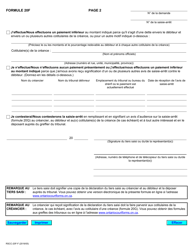 Forme 20F Declaration Du Tiers Saisi - Ontario, Canada (French), Page 2