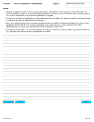 Forme 4 Avis De Changement De Representation - Ontario, Canada (French), Page 2