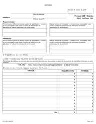 Document preview: Forme 13B Etat DES Biens Familiaux Nets - Ontario, Canada (French)