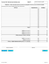 Forme 13B Etat DES Biens Familiaux Nets - Ontario, Canada (French), Page 3
