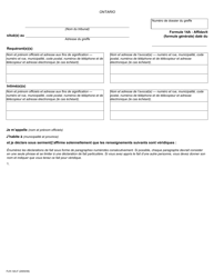 Document preview: Forme 14A Affidavit (Formule Generale) - Ontario, Canada (French)