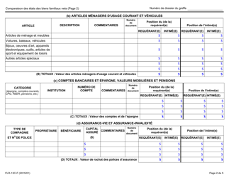 Forme 13C Comparaison DES Etats DES Biens Familiaux Nets - Ontario, Canada (French), Page 2