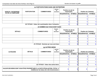 Forme 13C Comparaison DES Etats DES Biens Familiaux Nets - Ontario, Canada (French), Page 3