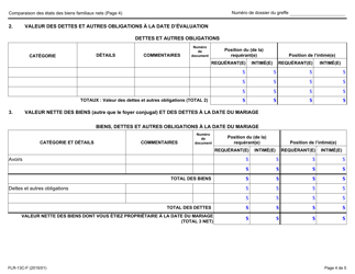 Forme 13C Comparaison DES Etats DES Biens Familiaux Nets - Ontario, Canada (French), Page 4