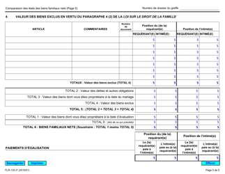 Forme 13C Comparaison DES Etats DES Biens Familiaux Nets - Ontario, Canada (French), Page 5