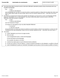 Forme 20A Autorisation Du Commissaire - Ontario, Canada (French), Page 4