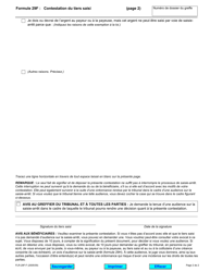 Forme 29F Contestation Du Tiers Saisi - Ontario, Canada (French), Page 2