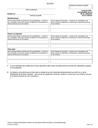 Document preview: Forme 29G Contestation Du Ou De La Cotitulaire De La Creance - Ontario, Canada (French)