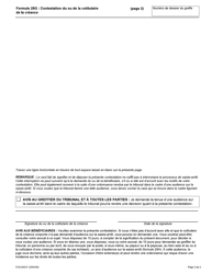 Forme 29G Contestation Du Ou De La Cotitulaire De La Creance - Ontario, Canada (French), Page 2