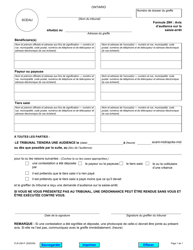 Document preview: Forme 29H Avis D'audience Sur La Saisie-Arret - Ontario, Canada (French)