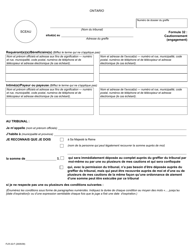 Document preview: Forme 32 Cautionnement (Engagement) - Ontario, Canada (French)