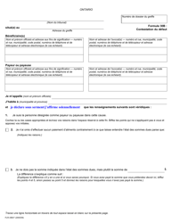 Document preview: Forme 30B Contestation Du Defaut - Ontario, Canada (French)