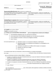 Forme 32C Affidavit Pour Un Mandat D&#039;incarceration - Ontario, Canada (French)
