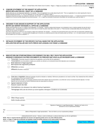 Form COR-OCJ-1 (1) Application - Ontario, Canada (English/French), Page 2