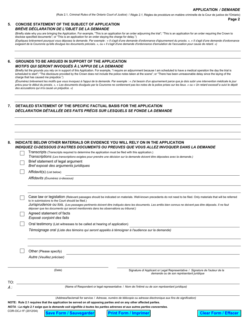 Form COR-OCJ-1 (1) - Fill Out, Sign Online and Download Fillable PDF ...