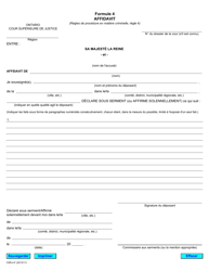 Document preview: Forme 4 Affidavit - Ontario, Canada (French)