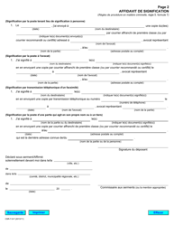 Forme 7 Affidavit De Signification - Ontario, Canada (French), Page 2