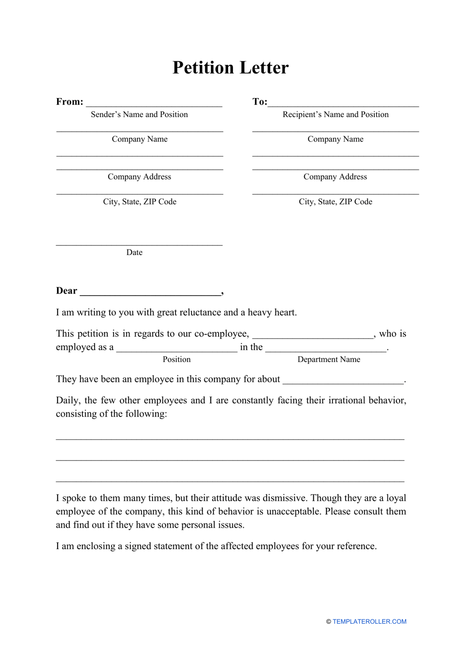 petition-letter-template