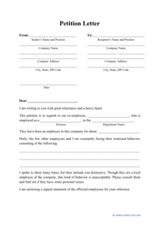 Petition Letter Template