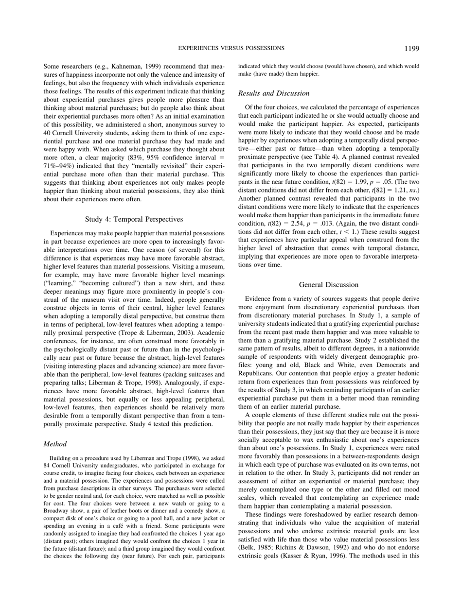 To Do or to Have? That Is the Question - Leaf Van Boven, Thomas Gilovich, Page 7