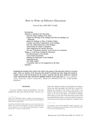 Document preview: How to Write an Effective Discussion - Dean R. Hess