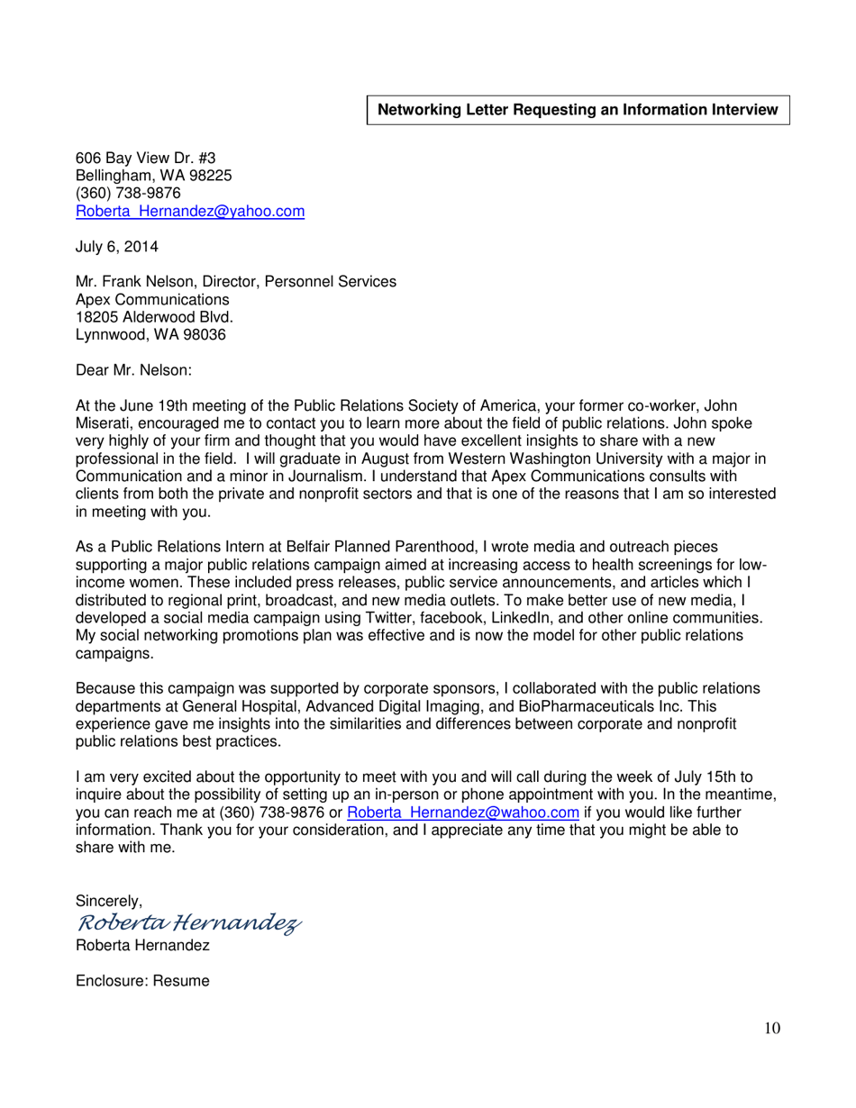 Guide to Cover Letters and Other Correspondence - Wwu Career Services Center, Page 11