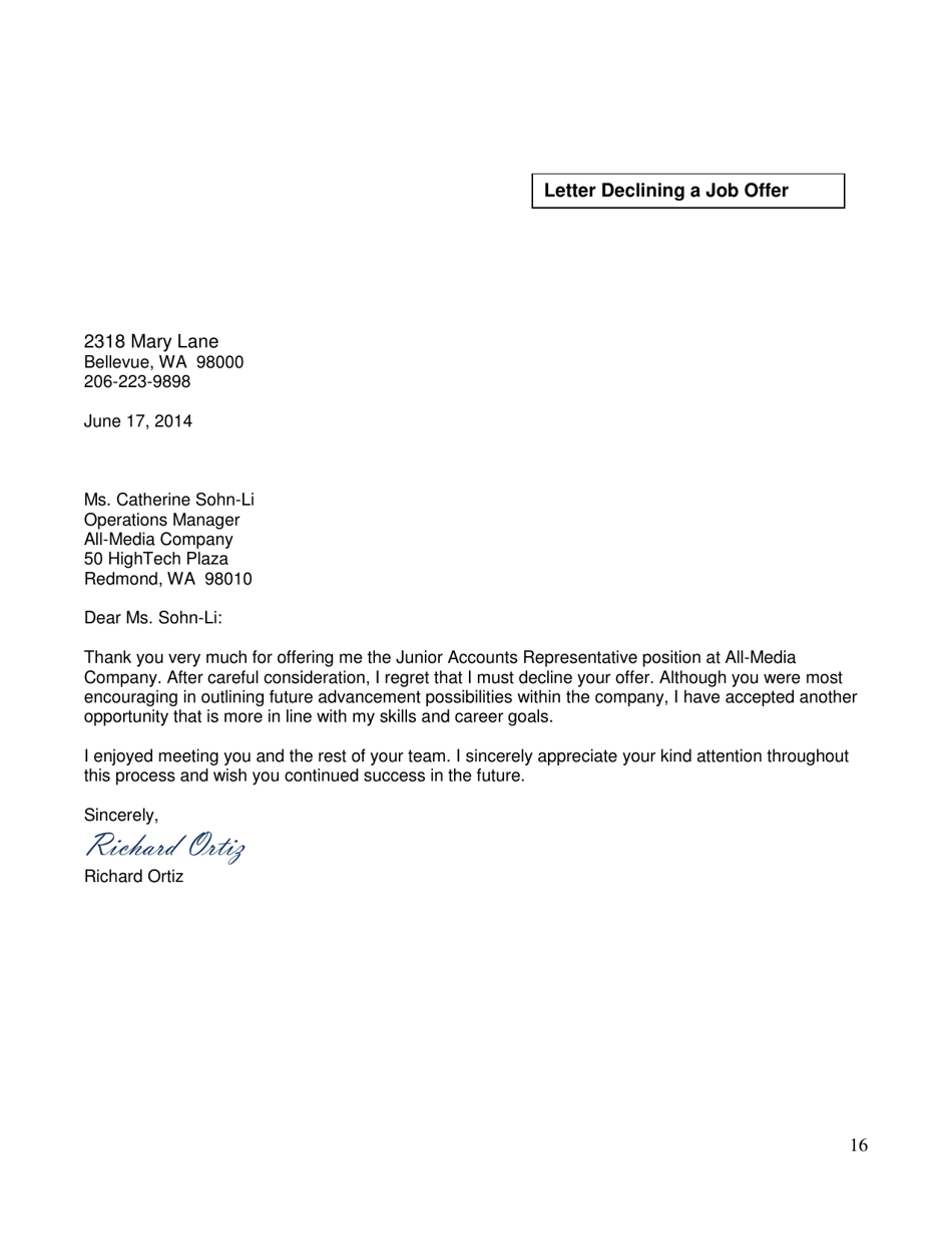 Guide to Cover Letters and Other Correspondence - Wwu Career Services Center, Page 17