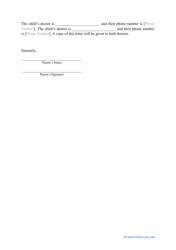 Child Care Authorization Letter Template, Page 2