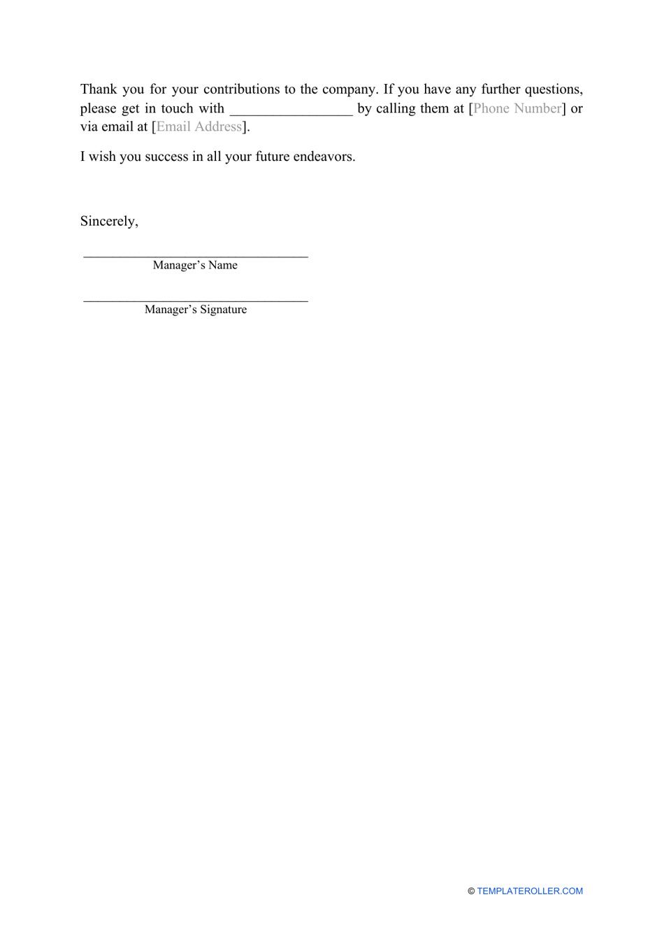 Layoff Letter Template Download Printable PDF Templateroller