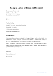 Document preview: Sample Letter of Financial Support