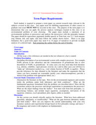 Document preview: Term Paper Requirements: Environmental Process Dynamics