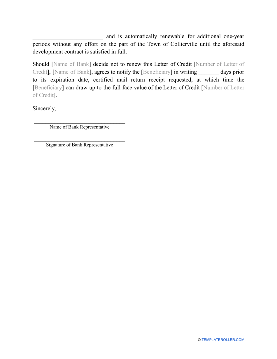 Irrevocable Letter of Credit Template Download Printable PDF