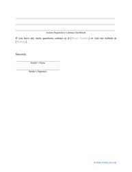 Letter of Creditable Coverage Template, Page 2
