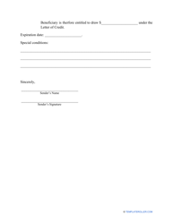 Standby Letter of Credit Template, Page 2