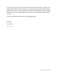 Sample Goodwill Letter to Creditor, Page 2