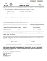 Document preview: Form I-381 Identity Theft Affidavit - South Carolina