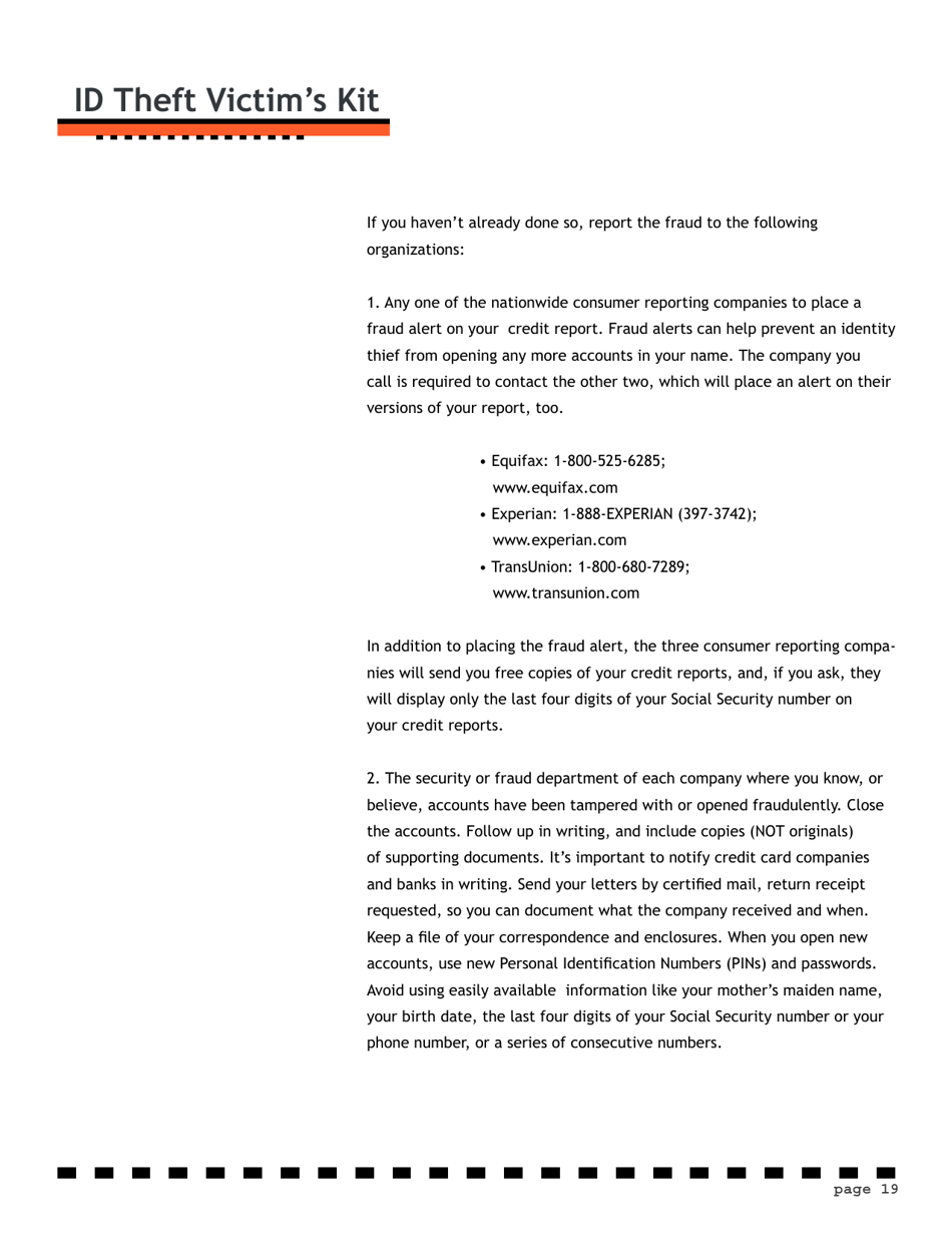 Identity Theft Affidavit - Texas, Page 4