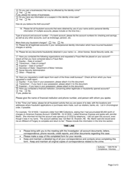 Form DD-014 Identity Theft Victim Information - Michigan, Page 3