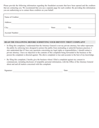 Identity Theft Complaint Form - Illinois, Page 3