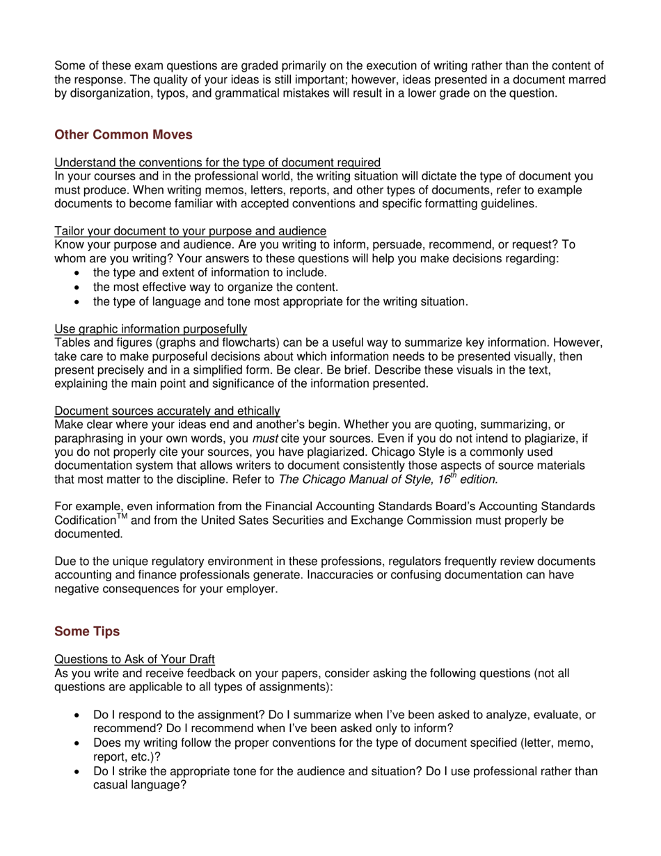 Writing in Accounting and Finance University of Montana Download