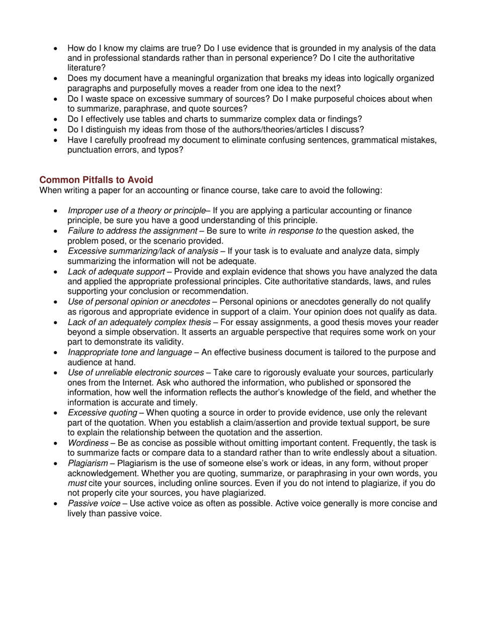 Writing in Accounting and Finance - University of Montana, Page 4