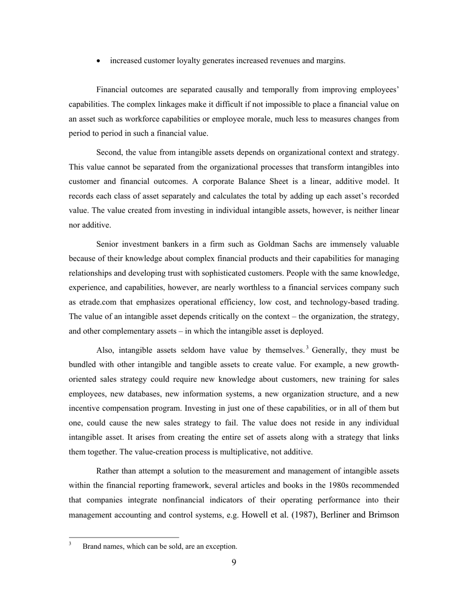 Conceptual Foundations of the Balanced Scorecard - Robert S. Kaplan, Harvard Business School, Page 10
