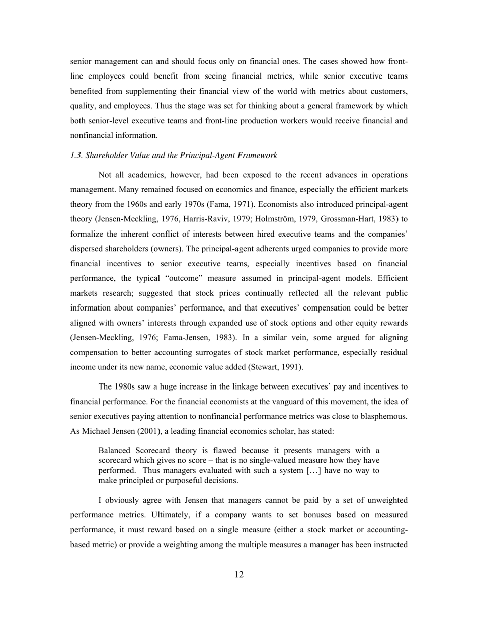 Conceptual Foundations of the Balanced Scorecard - Robert S. Kaplan, Harvard Business School, Page 13